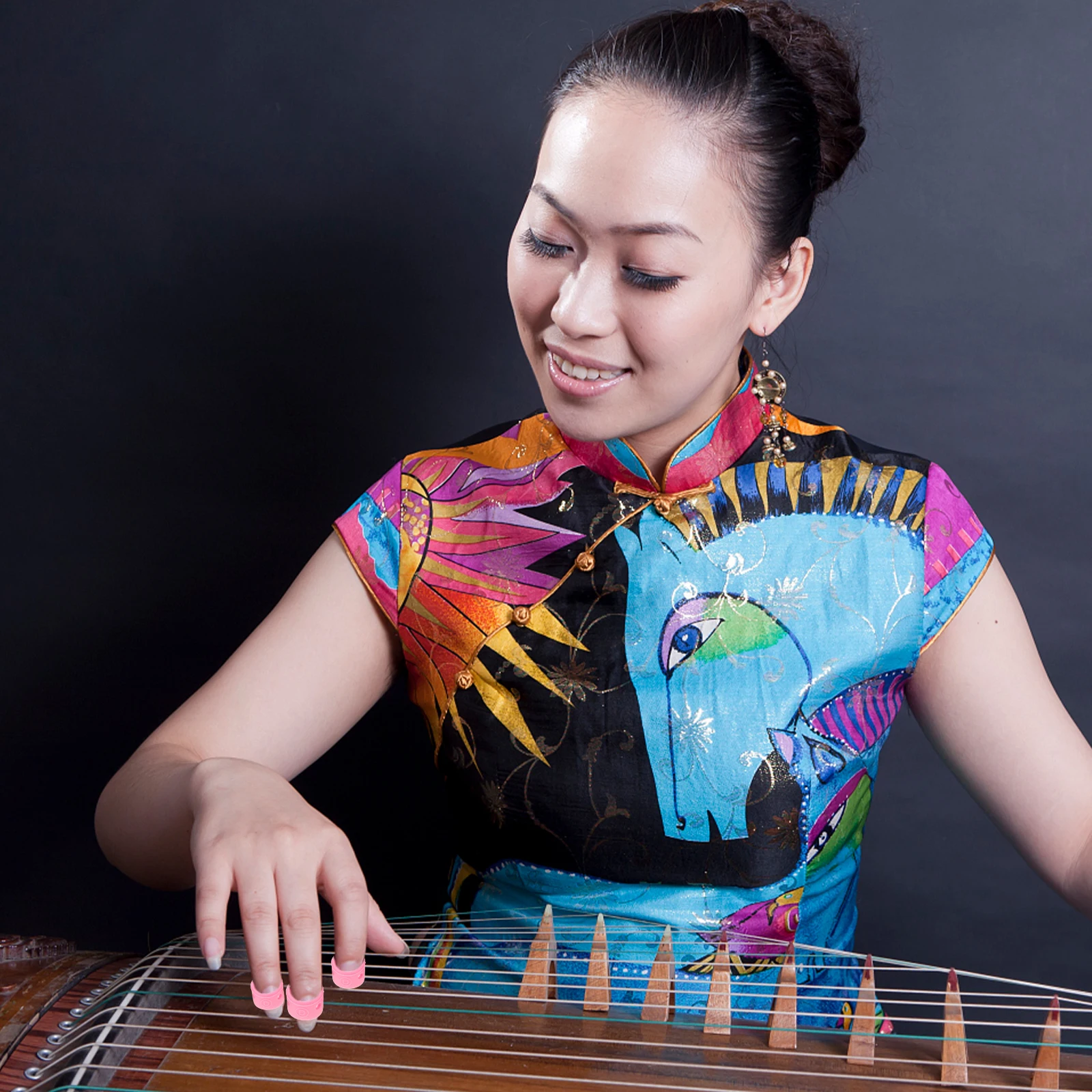 

8 Pcs Silicone Nail Covers for String Instruments Guzheng Durable Comfortable Playing Protectors Fingertip Guards Practical