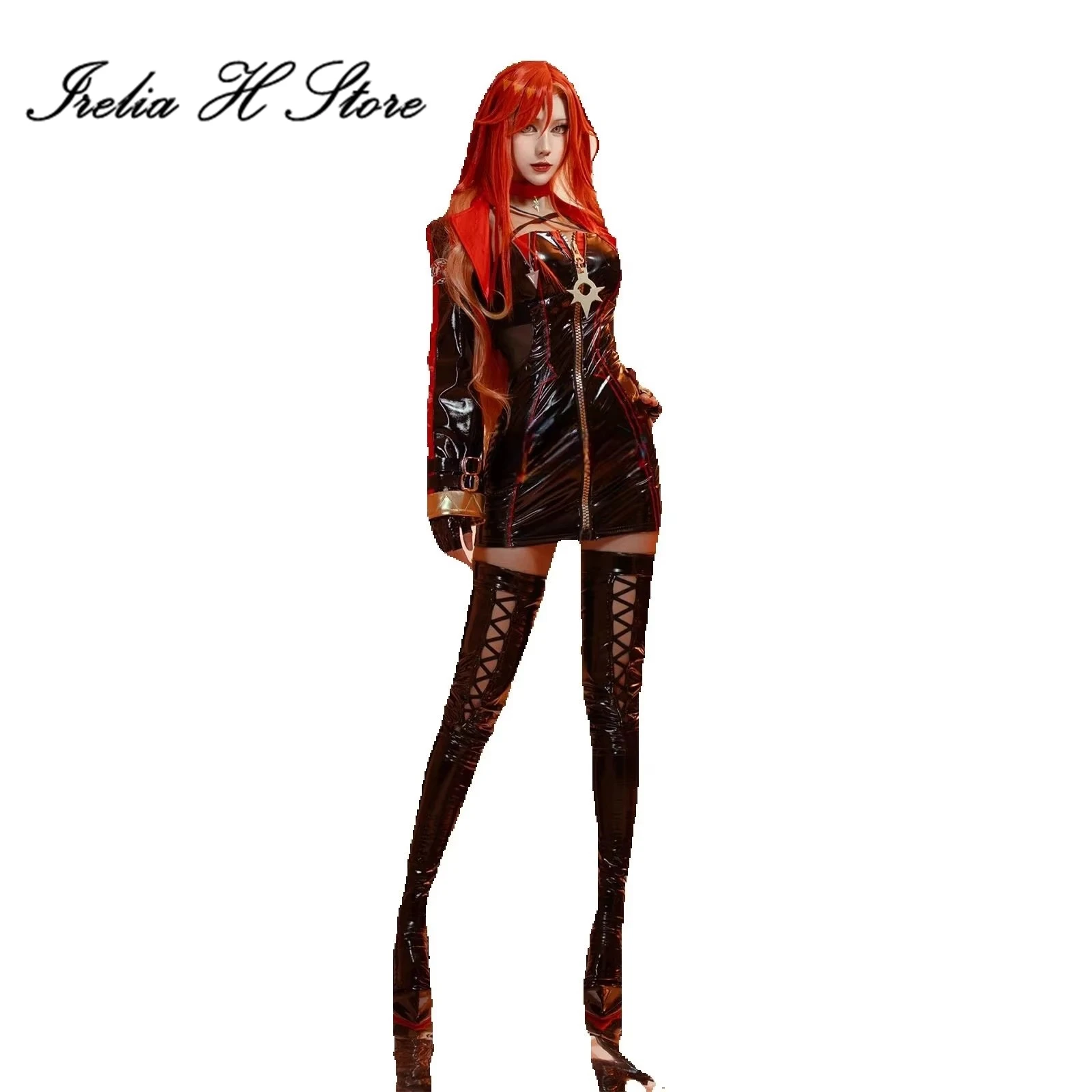 

Irelia H Genshin Impact Mavuika Косплей Костюм Игра Pyro Archon Mavuika PU Racing платье Костюмы на Хэллоуин женские