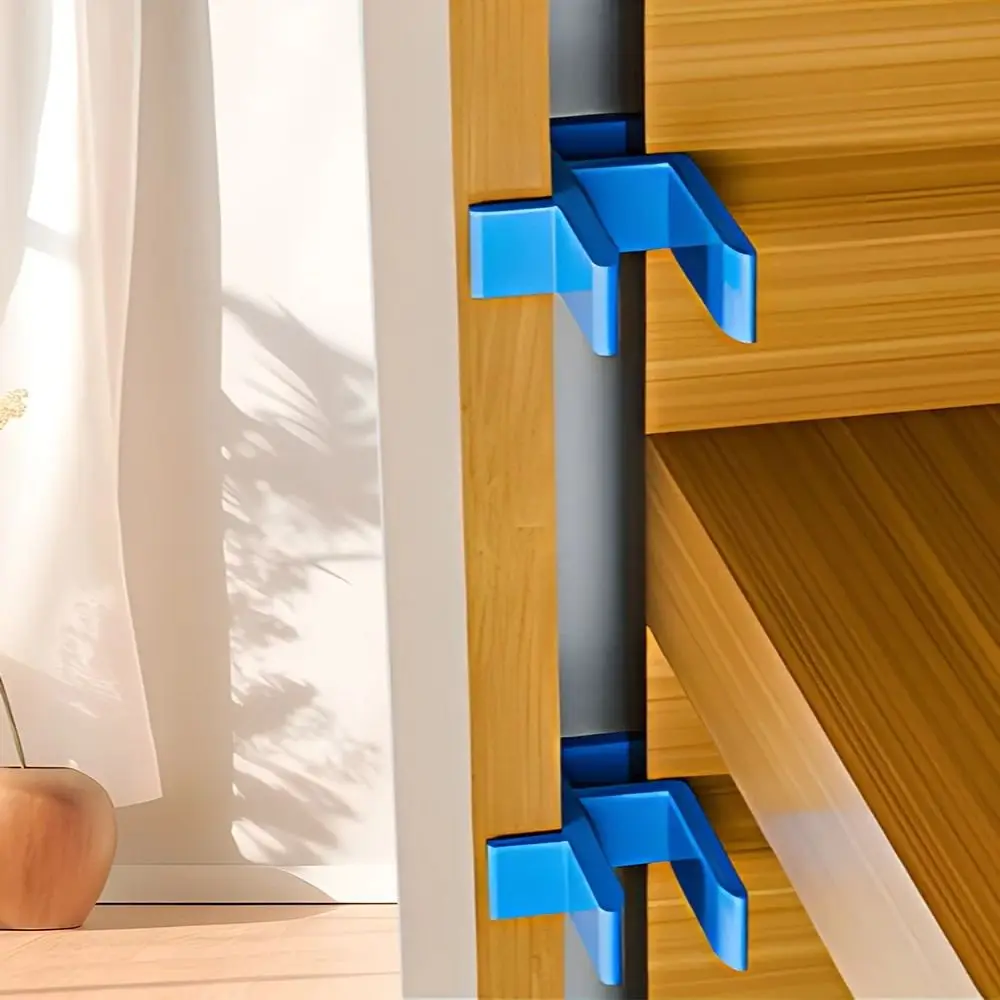 2 PCS Cabinetmate Wardrobe Closure Jig Set Plastic 16-18mm Woodworking Clamp Panel Alignment Blue Jigs Closing Fixing Clip