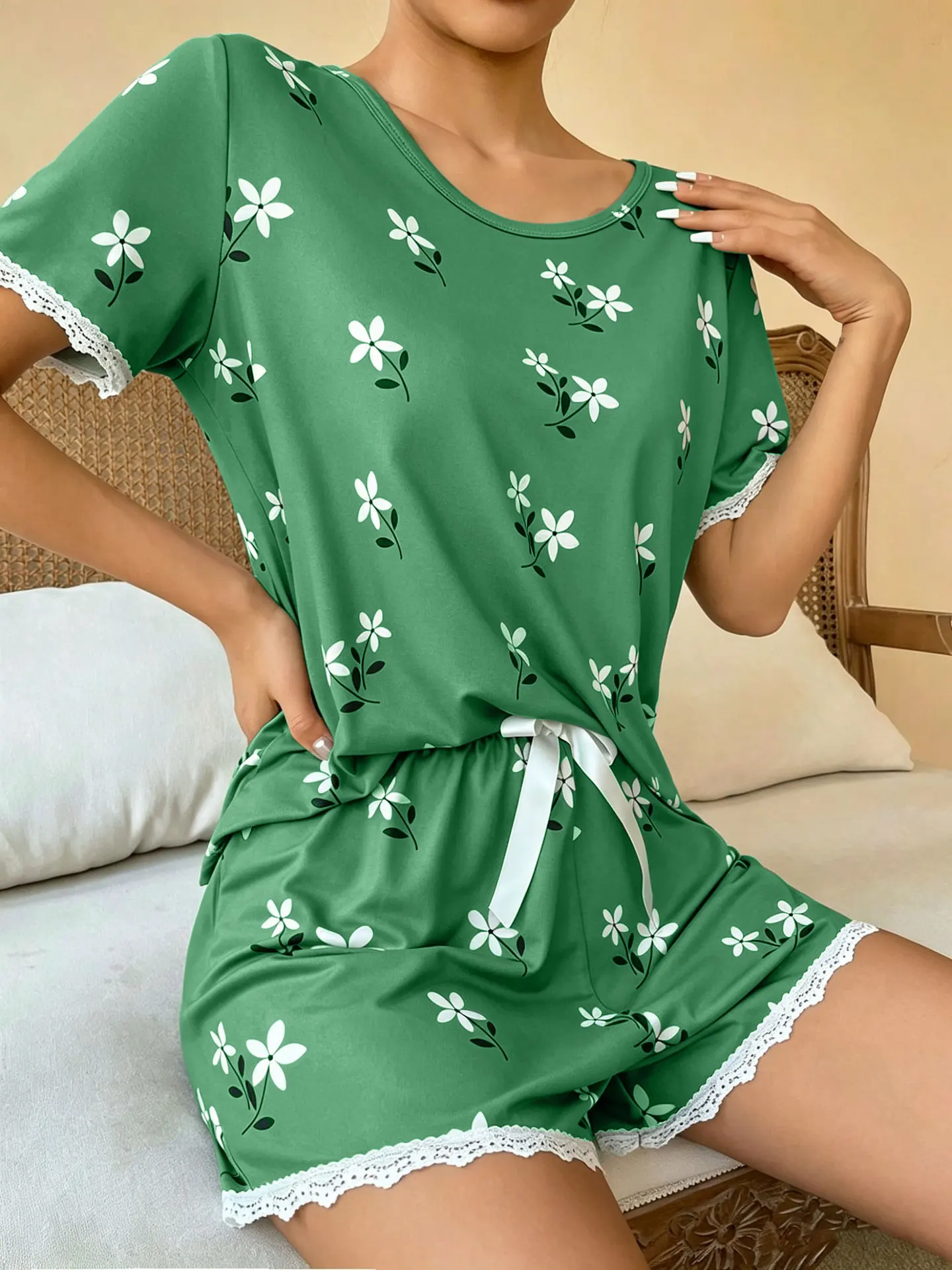 Pyjama Femmes Home Wear Women Pajamas Sleepwear Woman Pajama Sets Short Sleeve Sleepwear Pyjamas for Women Nightie Sleeping Set