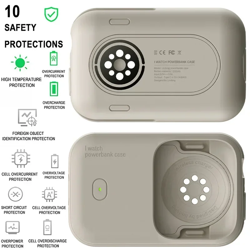 Smartwatch Wireless Charger Case Power Bank for Apple Watch 44mm 45mm 49mm Magnetic Portable Sports Chargin Box Wearable Device