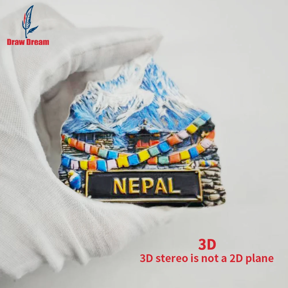 1Pc Nepal Creative 3D Embossed Refrigerator Magnet World Travel Souvenir Collection Suitable for Home and Office Decoration, Personalized Exclusive Travel Souvenir Magnetic Refrigerator Magnet Home Decoration, Kitchen,