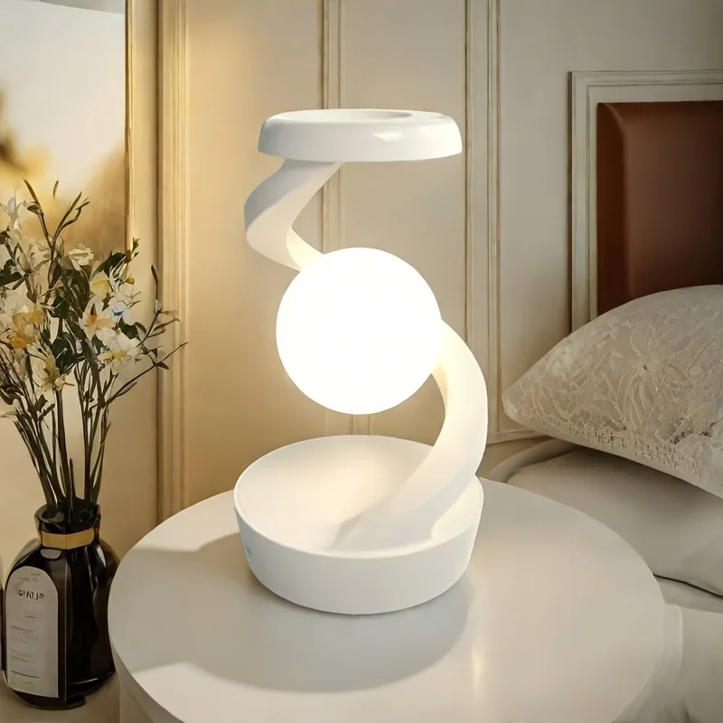 Wireless Charging Rotating Ambient Light - Creative Desktop Visual Levitation Lamp - Bedroom Night Light, Party Decoration