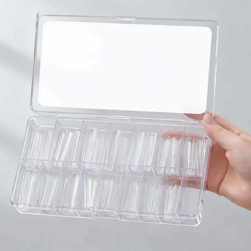 Unghie finte Set da 240 pezzi rotonde lunghe Bara Mandorla Forme superiori Estensione Sandwich per unghie Doppia forma per unghie 15 Dimensioni Non è necessaria Strumento di costruzione