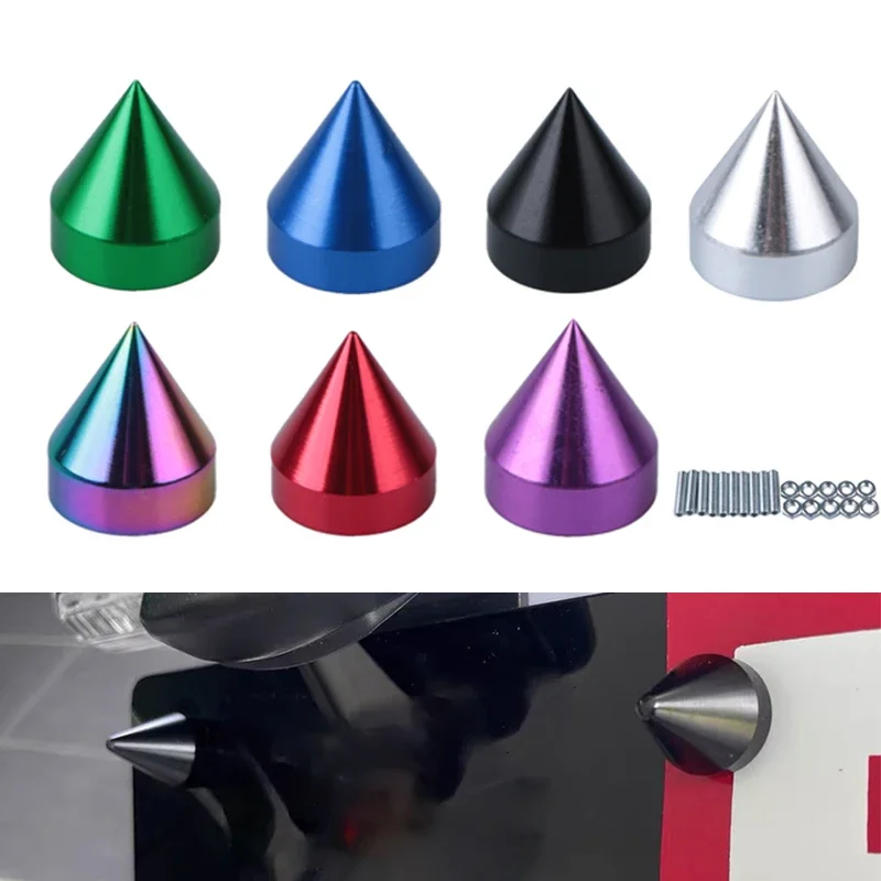 Universal JDM racing aluminum pointed motorcycle license plate bolt nut M6 screw car decoration accessories 10 pieces set