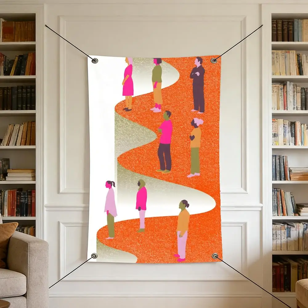 Artist R-Rachel Sender Flags Warm Home Flag 4 Grommets Wrinkle Free Indoor Outdoor