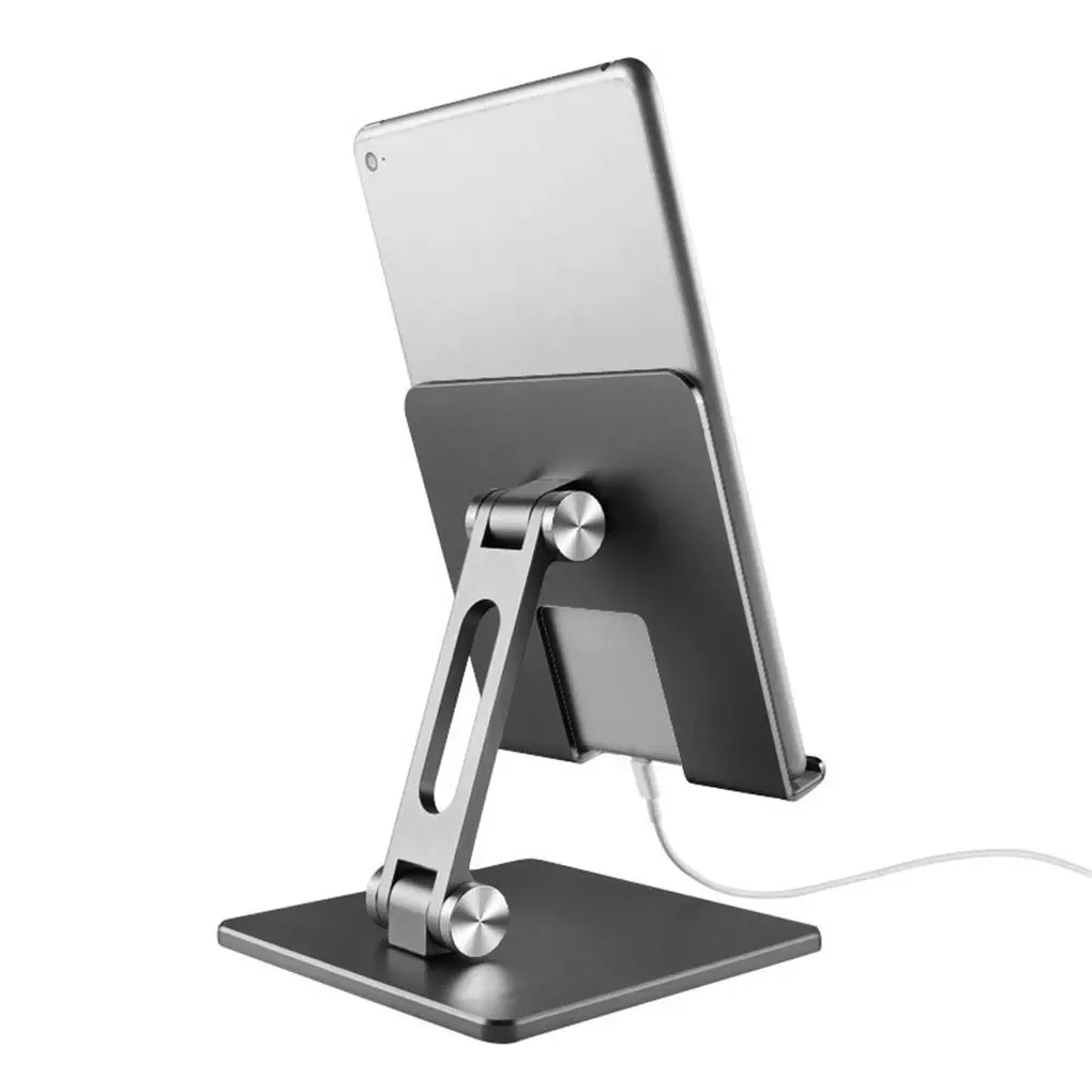 

Tablet Mobile Phone Folding Stand Home Office Desktop Tablet Aluminum Alloy Holder Adjustable Silver Grey