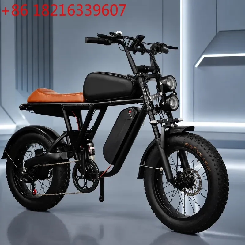 20 Inch Snow Electric Bicycle Retro Motorcycle Style E Bike
