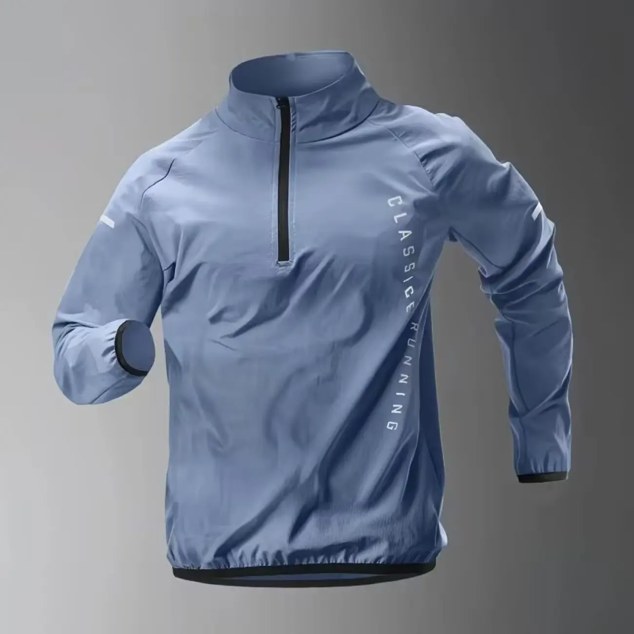 Men Long‑Sleeve Half‑Zip Quick Dry T‑Shirt Autumn New Hiking Athletic Sports Sun Protection Outdoor Fitness Training Tops Man