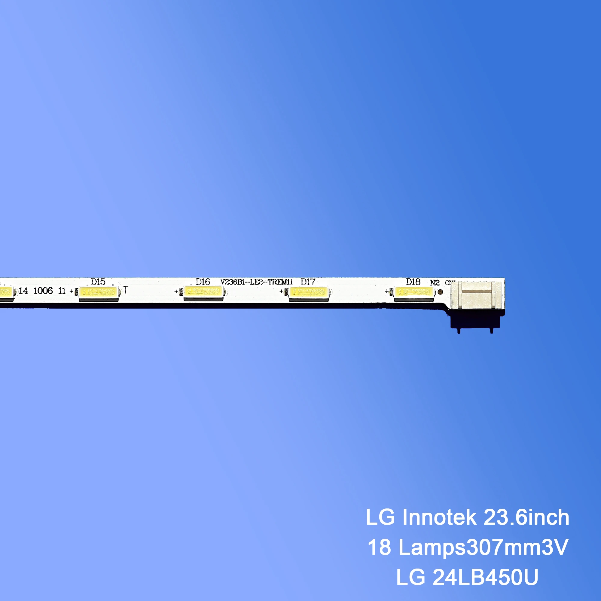 Tira de luz de fundo LED 18 lâmpada, 23,6 ", 24MT45D, 22MA31D, 24MT47D, 24MT40D, 24E510E, V236B1-LE2-TREM11, 24LB450U, V236BJ1, 20 peças