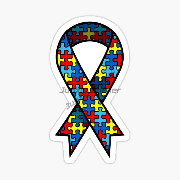 Promote Autism Acceptance Love Care Autism Child Emblem Color Puzzle Creative Sticker for Car Window Van Table Wall Room Fridge