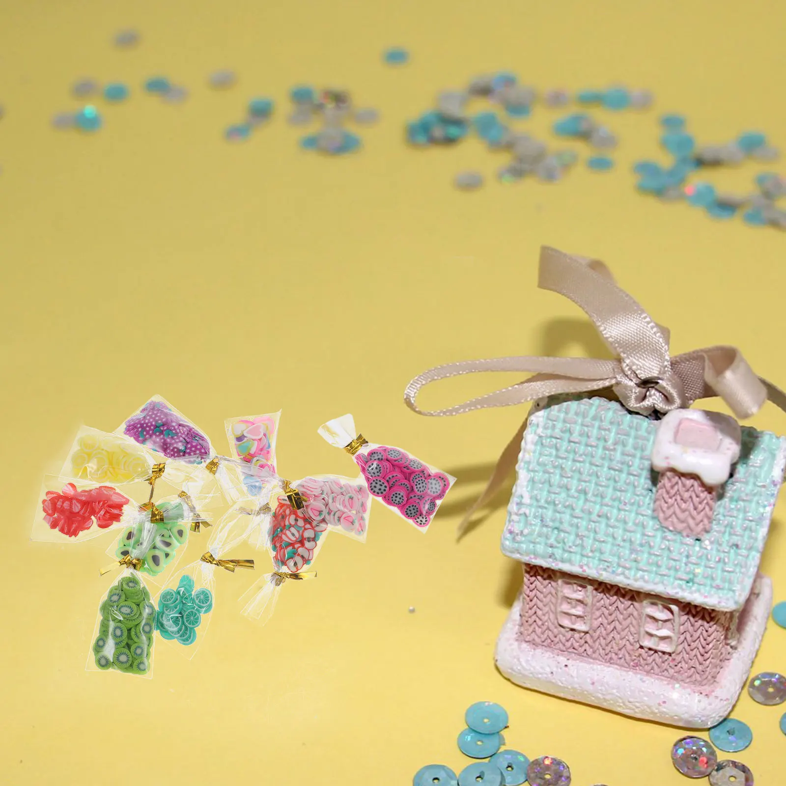 Ensemble de collations aux bonbons, 10 pièces, jouets miniatures en caoutchouc, ornements pratiques multifonctions décoratifs, Mini collations emballées sur les aliments