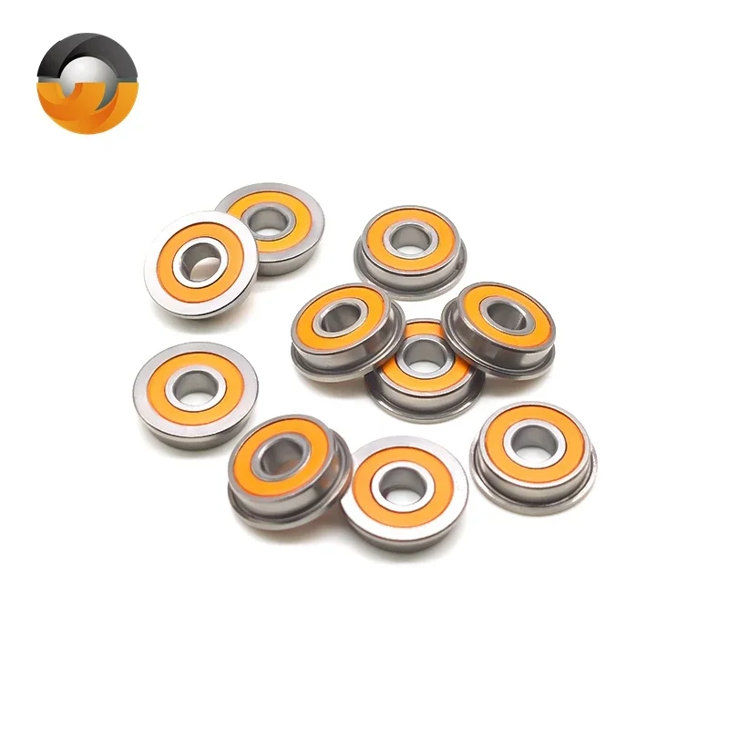 10pcs F695 2rs High quality Flanged Bearing 5x13x4 mm, Orange Sealed Precision A9 3D Printer F695rs Bearings for VORON Belted RC