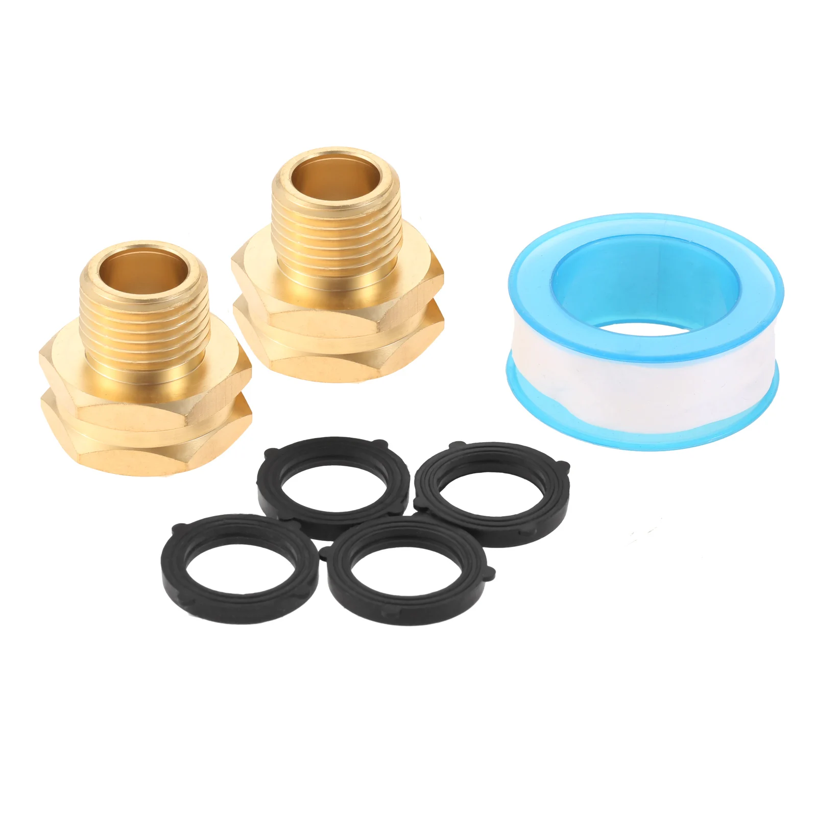 

2kits Solid Brass Garden Hose Fittings Connectors 3/4" GHT Female To 1/2" NPT Male Heavy Duty Adapter Faucet Leader Coupler