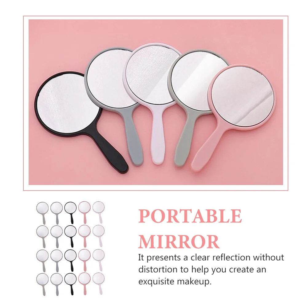 Specchi per trucco a mano semplici da 25 pezzi Specchio in vetro pratico e leggero per le donne Specchio per trucco a mano per strumenti di bellezza da viaggio