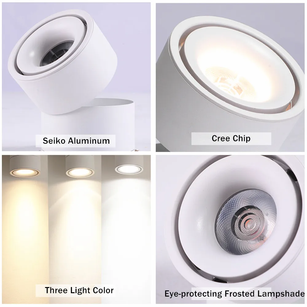 Foldable LED Rail Track Light 10W 15W LED Ceiling Downlight COB Rail Spotlight For Store Restaurant Cafe Bar Decor