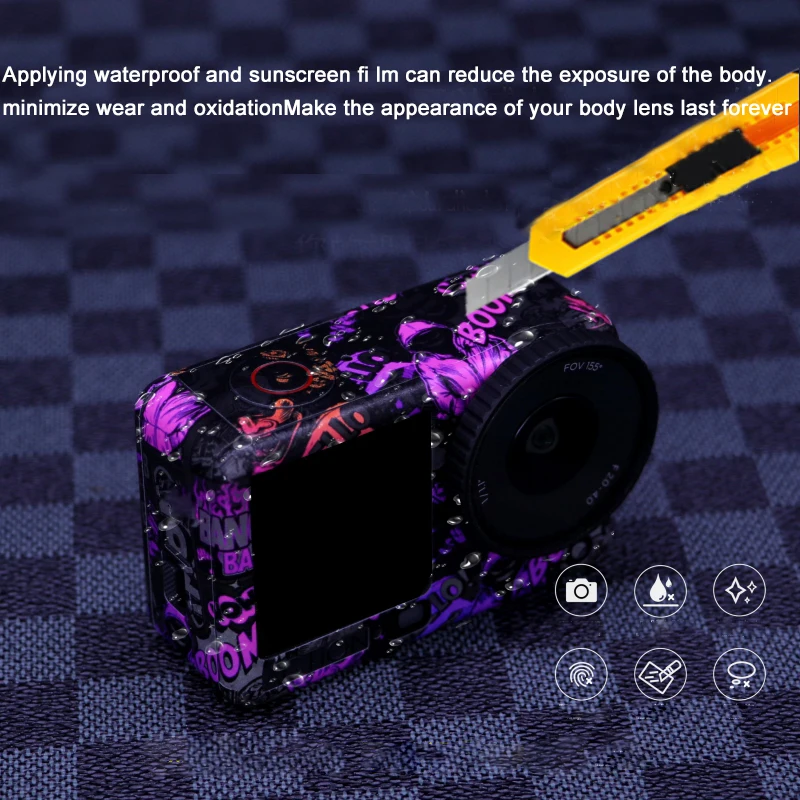 Para dji osmo action6 pegatinas de PVC película protectora cubierta de relleno calcomanía a prueba de arañazos piel extraíble para dji osmo action6 Action