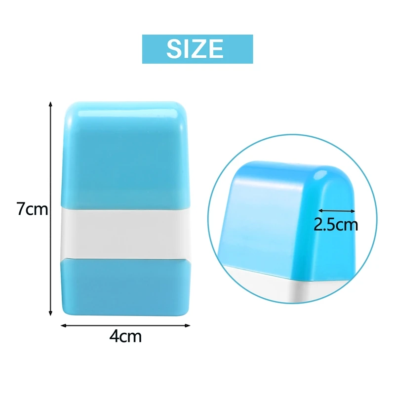 2ชิ้นแสตมป์ป้องกันการโจรกรรมข้อมูลประจำตัวแบบลับลูกกลิ้งตัวป้องกันแสตมป์รักษาความปลอดภัยตัวป้องกันการระบุตัวตนสีเหลืองและสีฟ้า