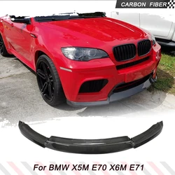Carbon Fiber Front Bumper Lip for BMW X5M E70 X6M E71 2010-2014 Front Lip Spoiler Body Kit Lip Spoiler Splitters FRP 3PCS/SET