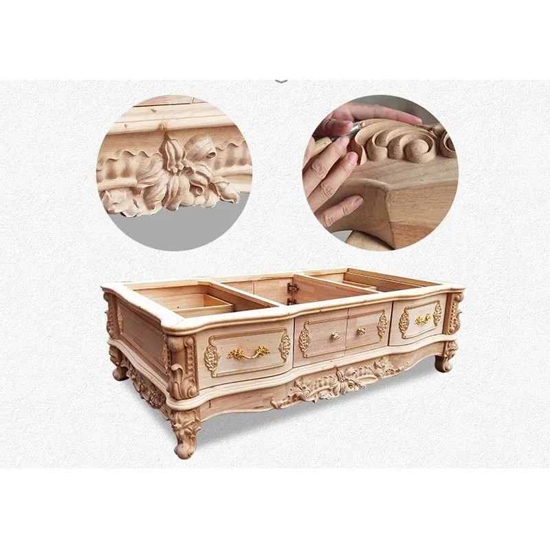 대리석 커피 테이블 길이 1.6미터 단단한 나무 TV 캐비닛 조합 화이트 골드 페인트 새겨진 거실