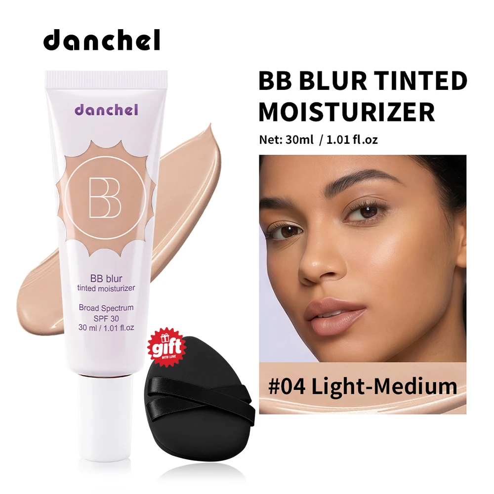 8 Colors BB Cream SPF30 Tinted Moisturizer Foundation Blur Medium Coverage Even Skin Tone Lightweight Sun Protection With Puff
