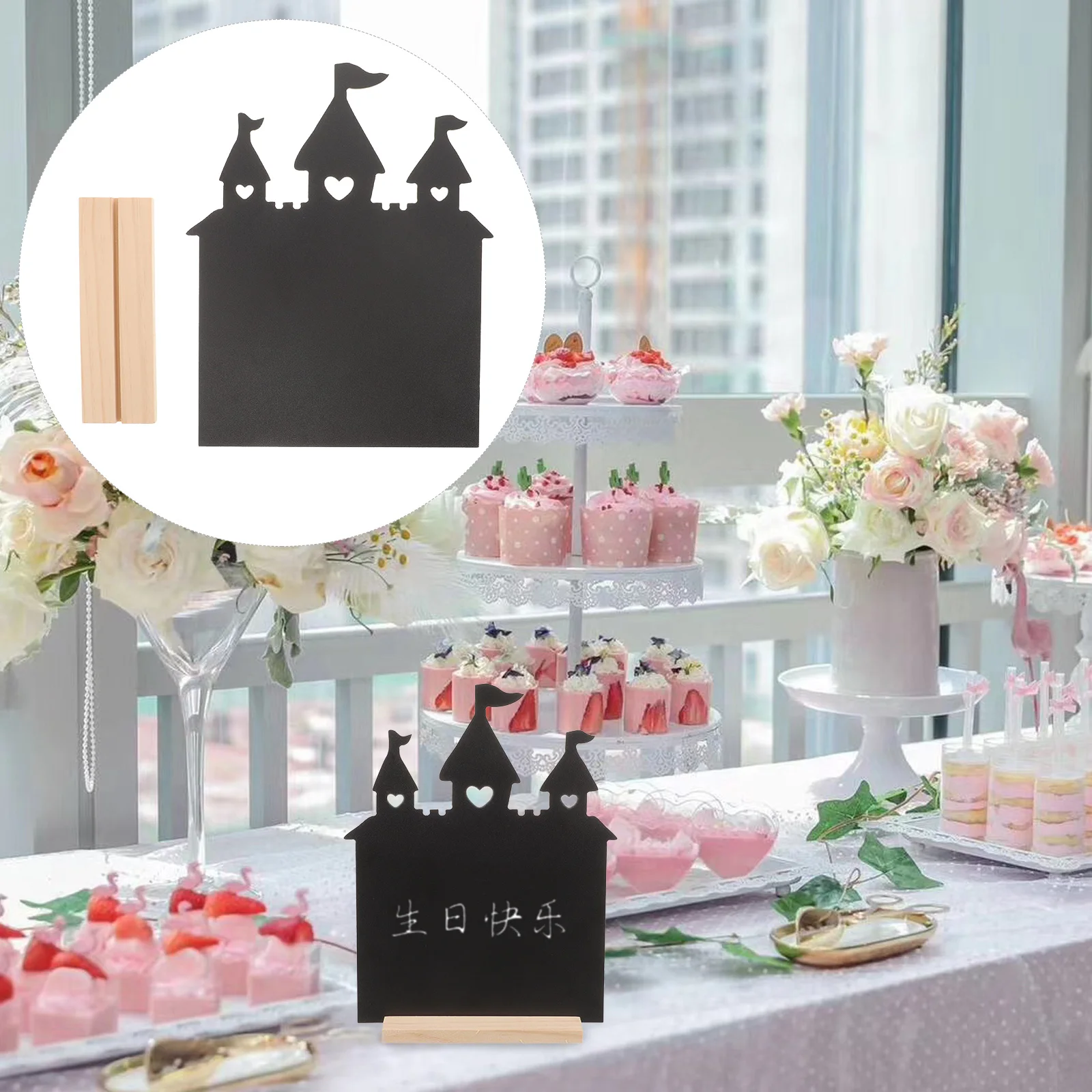 

1pcs Wooden Boards Mini Chalk Board Mini Chalkboard Signs Table Top St Office Decor DIY Kids Craft Wooden