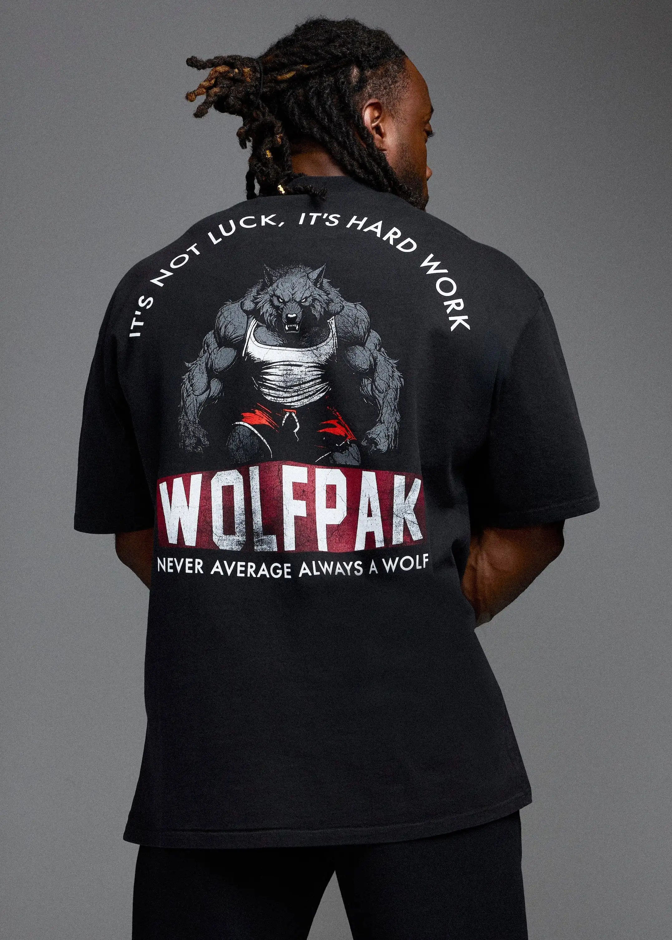 Strength Club Never Luck Graphic T-Shirt GYM Daily Fitness Can Wear Cotton T-shirt To Absorb Sweat and Breathe