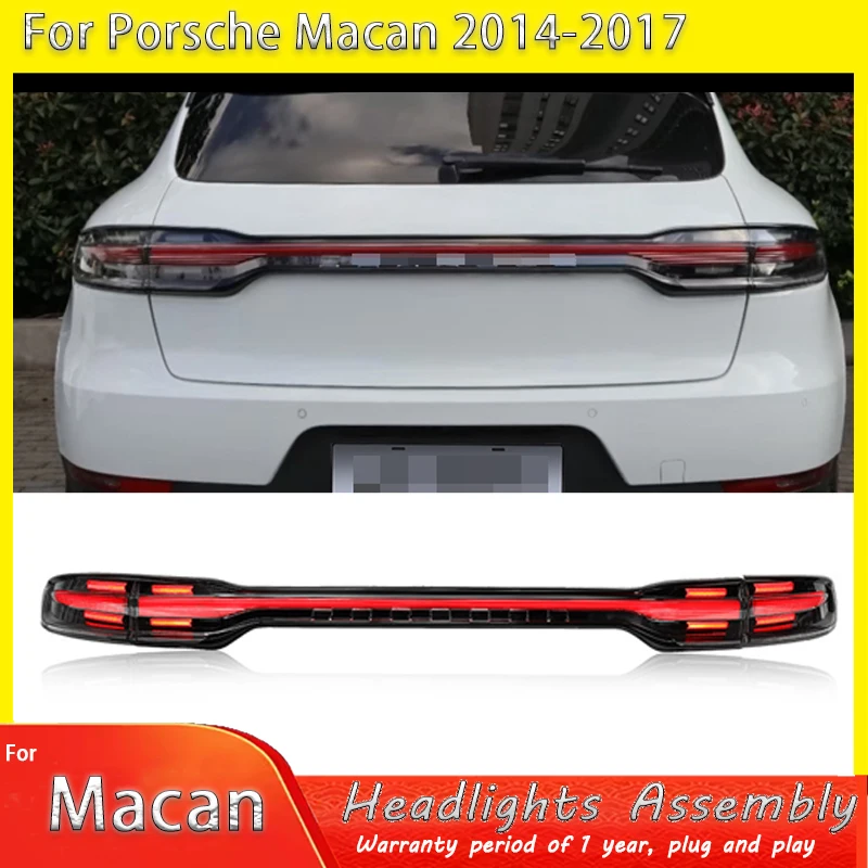 

Through Taillights Assembly For Porsche Macan 95B 2014-2017 LED Tail Light Streamer Steering Reverse Brake Light Car Accessories