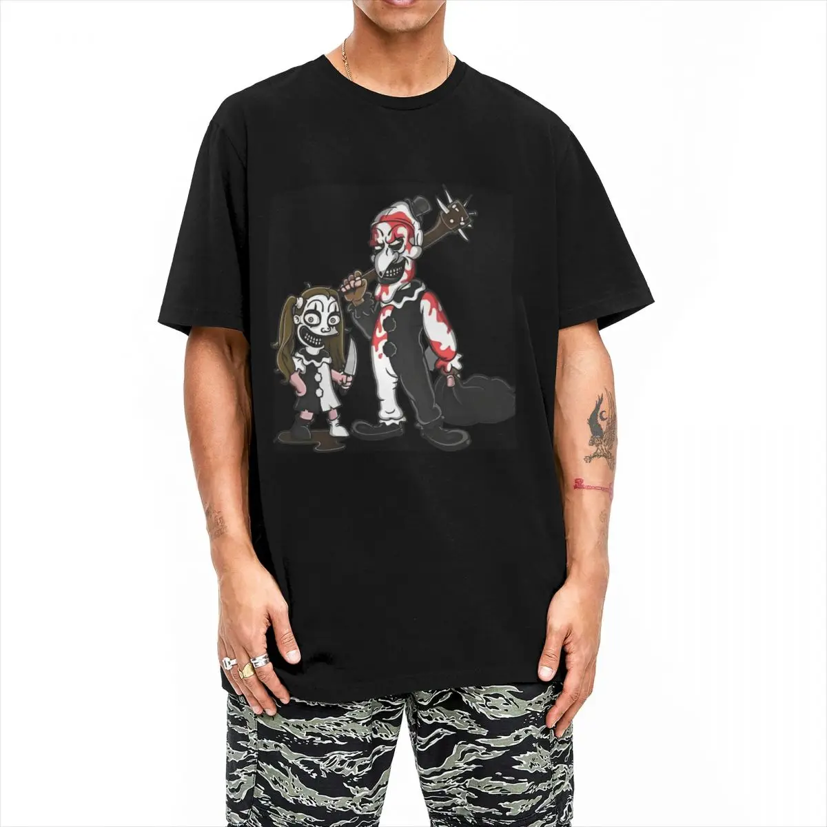 

Men's T-Shirt The Terrifier Art The Clown T Shirts Harajuku Summer Tees Aesthetic Casual Cotton Clothing Gift