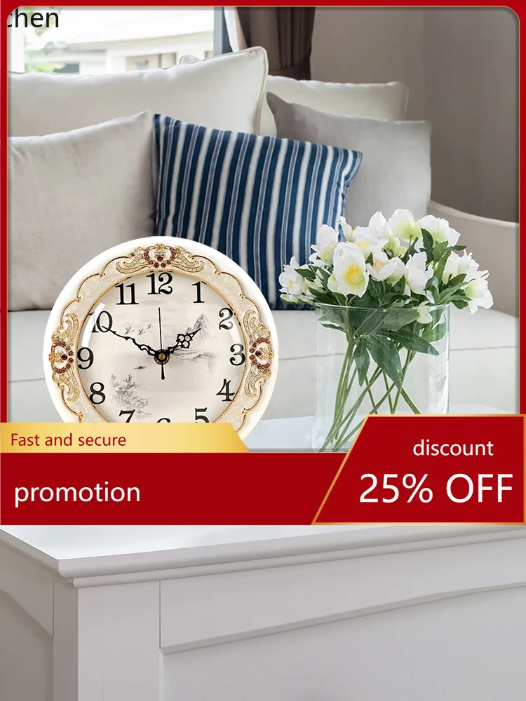 ZML Table Clock for Living Room and Bedroom Decoration, Silent Wooden Clock, Versatile for Desktop