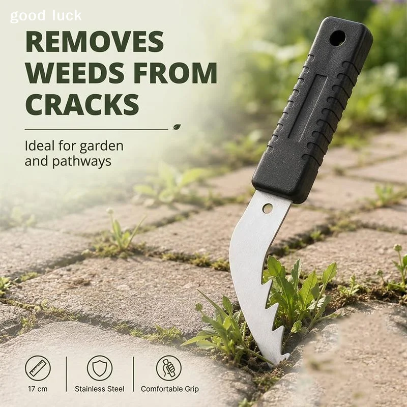 AnswerGrass Garden Weeders L-Shaped Sharp Serrated Tip Clears Crevice Weeds Tool Suitable For Backyard Farm