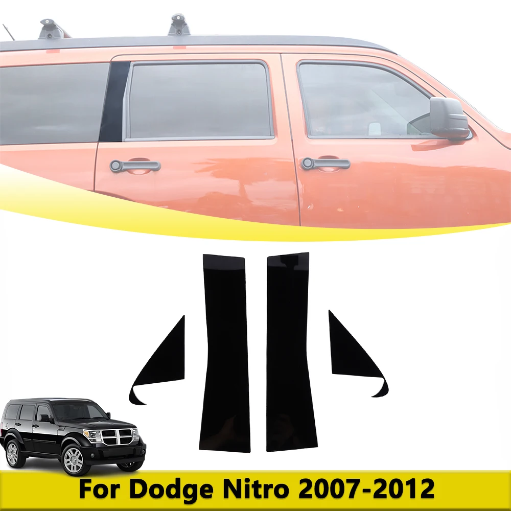 

Боковое окно автомобиля, средняя стойка, наклейка, декоративная крышка, наклейки для Dodge Nitro 2007-2012, Стайлинг автомобиля, внешние аксессуары, черный цвет