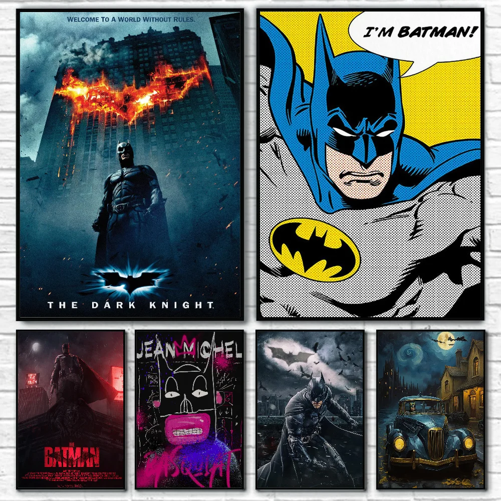 Funny-B-Batmans-Man Poster Stickers Art Wall Murals Decor Game Room Decor Gifts HD Painting