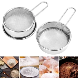Stainless Steel Mini Flour Sieve Strainer with Handle DIY Tools Small Powdered Sugar Sifter for Baking Dusting Coffee Tea Filter