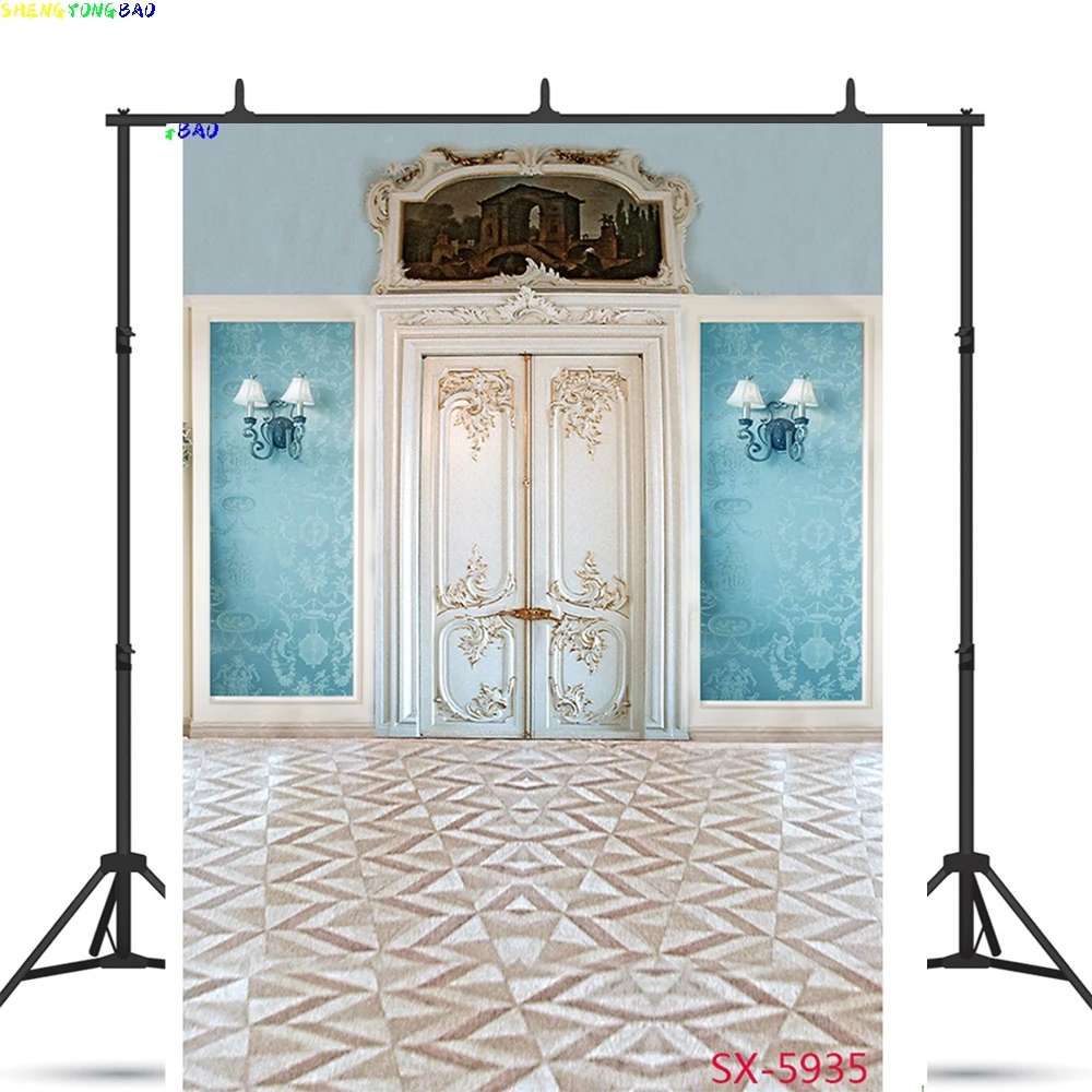 

Polyester Material Photography Backdrops Prop Flower Wood Floor Castle Wedding Theme Photo Studio Background SX-5935