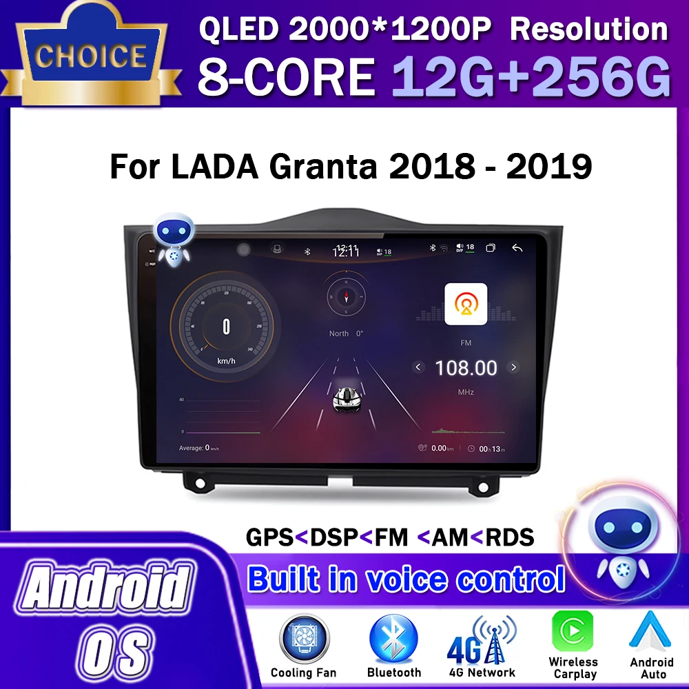

Voice control Android OS Car Radio Multimedia Video Stereo Player for LADA Granta 2018 - 2019 GPS Navigatio Carplay WiFi