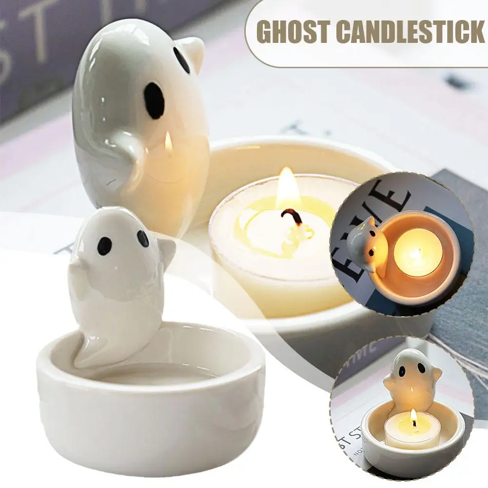 Ghost Shape Candlestick Creative Ceramic Decorative Modern Candle Holder For Housewarming Anniversary Wedding Kitchen Suppl J0F0