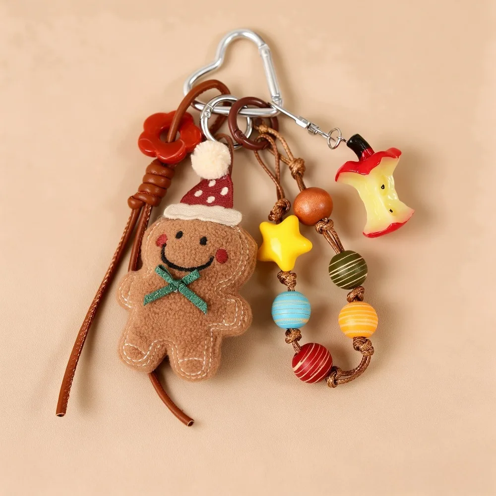 Niedlicher Lebkuchenmann-Taschenanhänger, Plüsch-Stoff-Autohänger, Schlüsselanhänger-Geschenk für die Weihnachtsserie – Detail 4