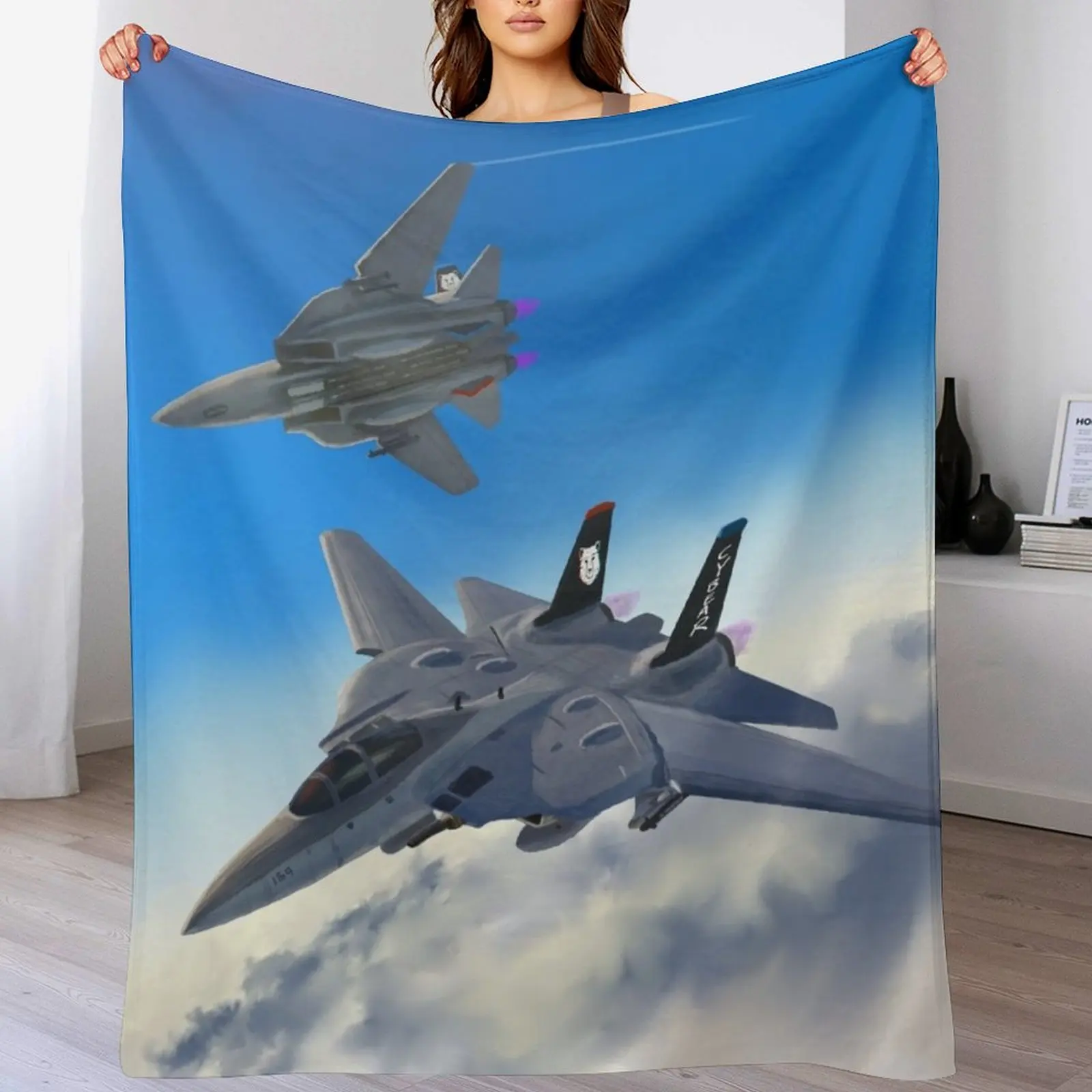 

F-14 Tomcats Flying Through Sky Throw Blanket Fashion Sofas Thermals For Travel Extra Large Throw Blankets