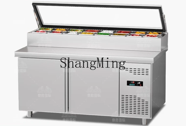 ZYY 商業鮮度保持ワークベンチフルーツフィッシングディスプレイキャビネット冷蔵野菜冷凍庫小型材料冷蔵庫