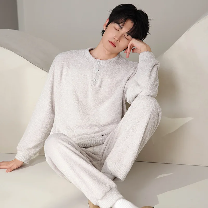 Sleepwear Pajamas for Men Sleepwear for Sleeping Man Thick Winter-Spring Warmth Set  Casual Large Size Homewear