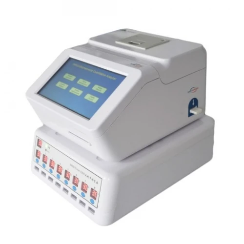 POCT Immunofluorescence analyzer for T3 T4 TSH HbAlc PSA D Dimer cTnI Vitamin D3 CRP PCT Testing