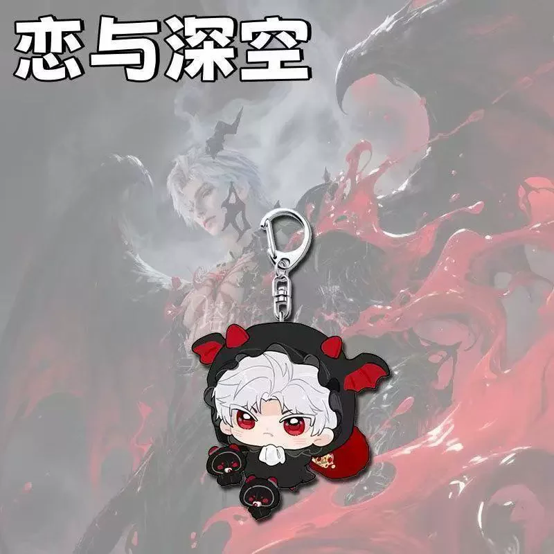 Love and Deep Space Pendant Keychain Cute Cartoon Sylus Rafayel Xavier Zayne Caleb Acrylic Student Keychain Backpack Accessories