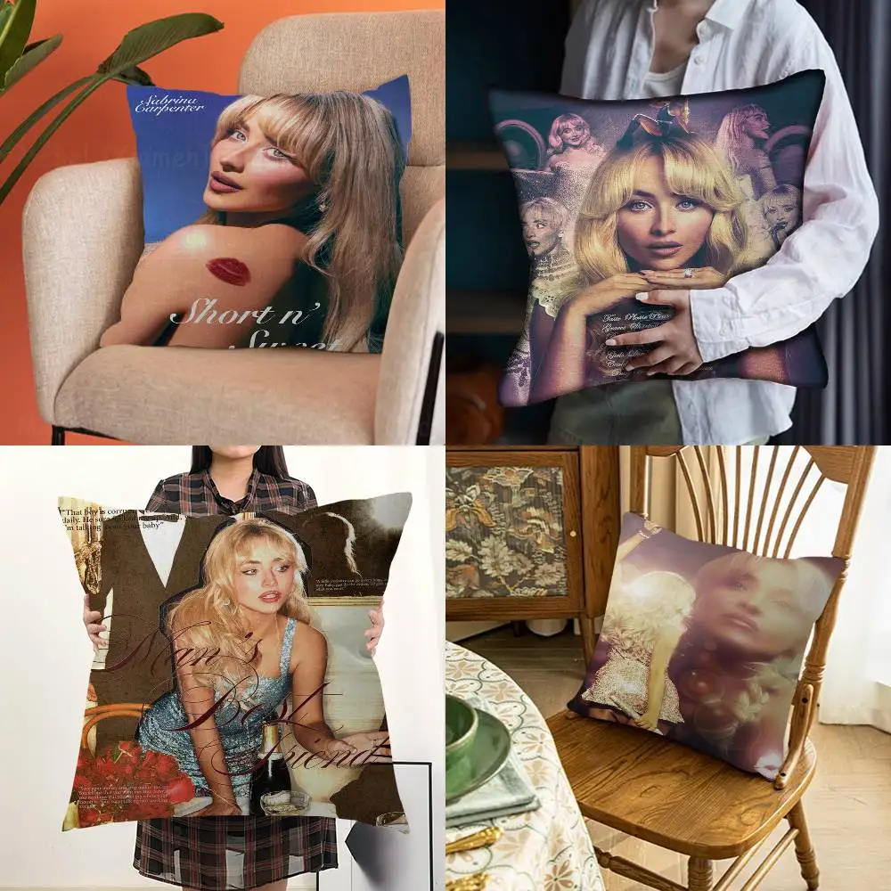 Singer Sabrina Carpenter pillow cover sofa cushion cover home room decoration children gift