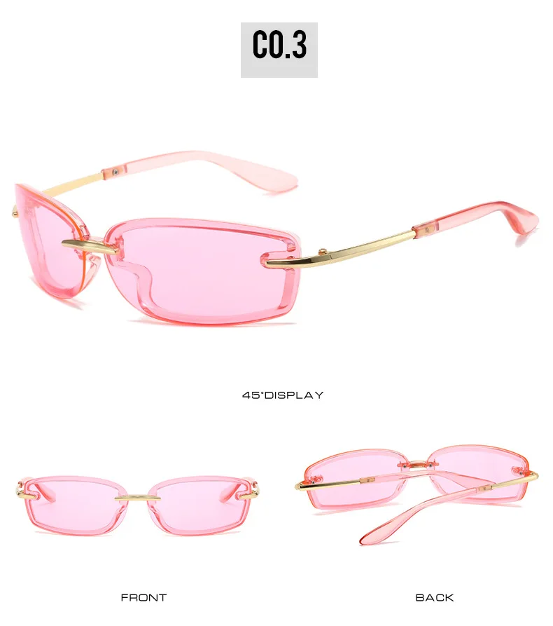 Coole randlose y2k Sonnenbrille für Frauen neue Steampunk Brille Trend Punk Shades Brillen Unisex Outdoor Brillen uv400 – Detail 11