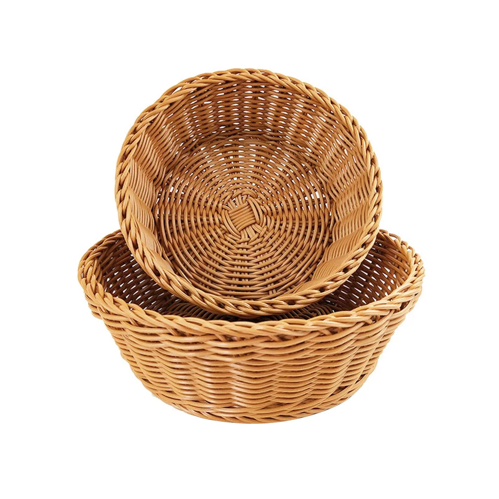 

Rattan Storage Woven Plastic Fruit Vegetable Baskets Home Decor Fruit Vegetables Basket Safe Use Container