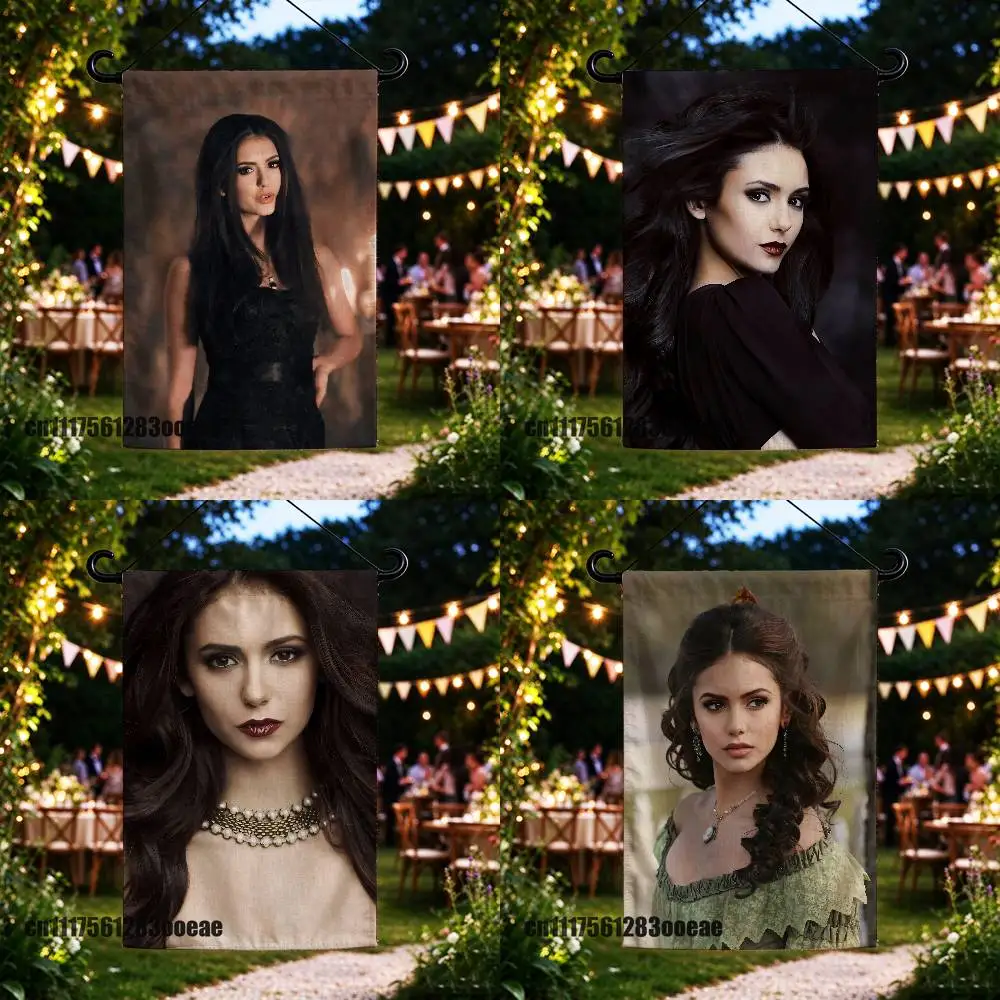 For Katherine Pierce Nina Dobrev The Vampire Diaries Garden Flag Custom Outdoor Home Advertising Cloth Decor Yard Banner Flags