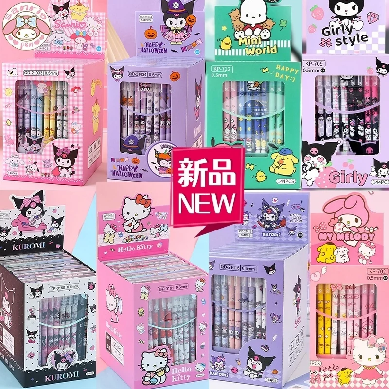 

Новый стираемый телефон Sanrio, 24/144 шт., Kuromi Melody Cinnamoroll Kawaii, канцелярские принадлежности для студентов, школьный письменный инструмент, оптовая продажа