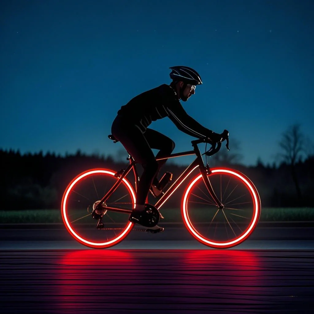 Glow in the Dark Reflective Stickers Bike Light with Mount Helmet Straps Battle Stripe Design for Bicycle Scooter Safety Gear