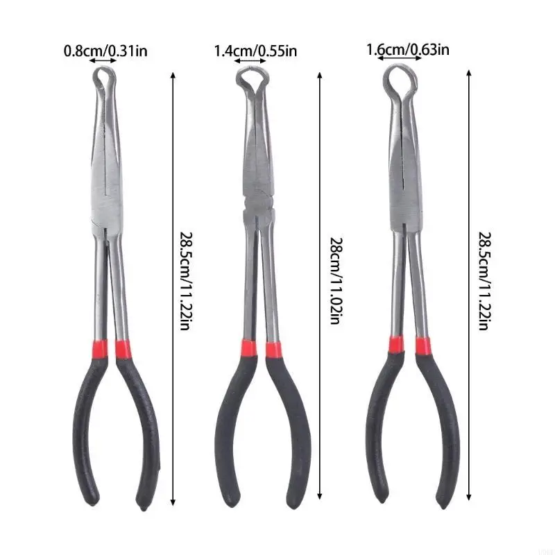 

U0DF -пакет из 3 -го шланга Pliers 11 -дюймовый механический инструмент для плотного и ограниченного пространства